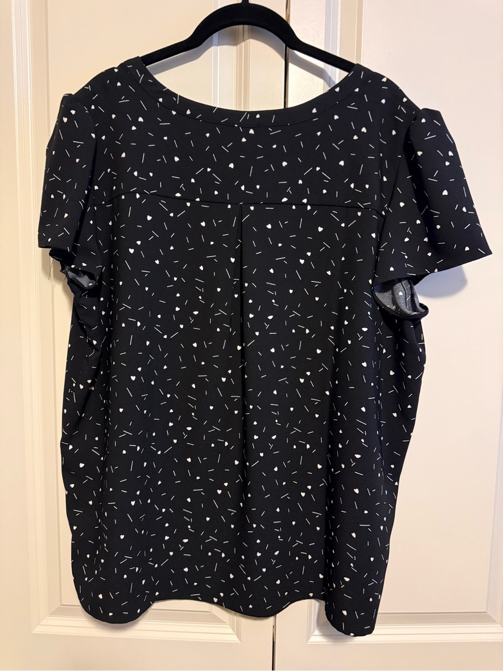 Hilary Radley Black Blouse with White Confetti Print - Picture 3 of 3
